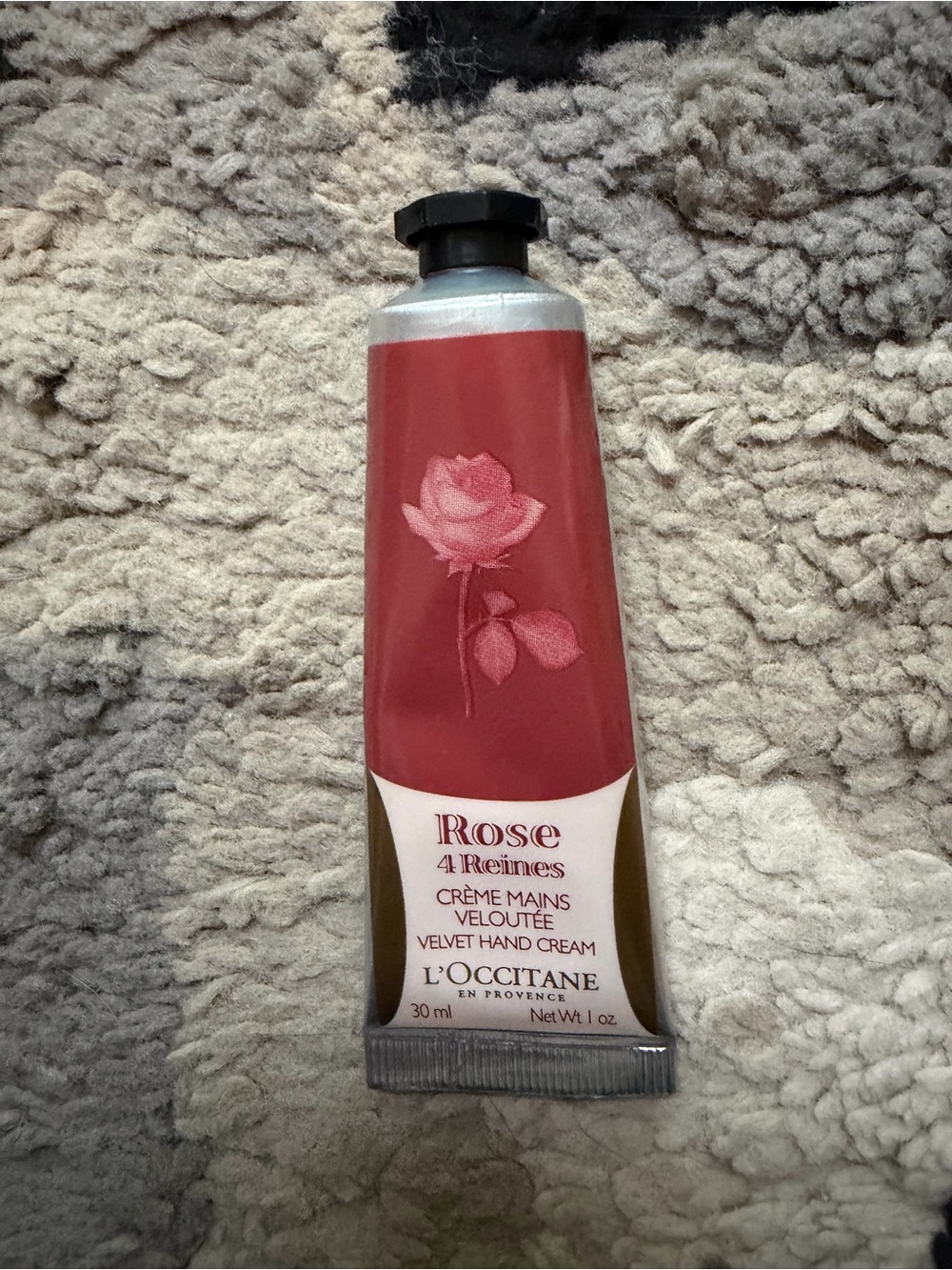 L'OCCITANE Rose Velvet Hand Cream - Deep Rose and Silver Tube